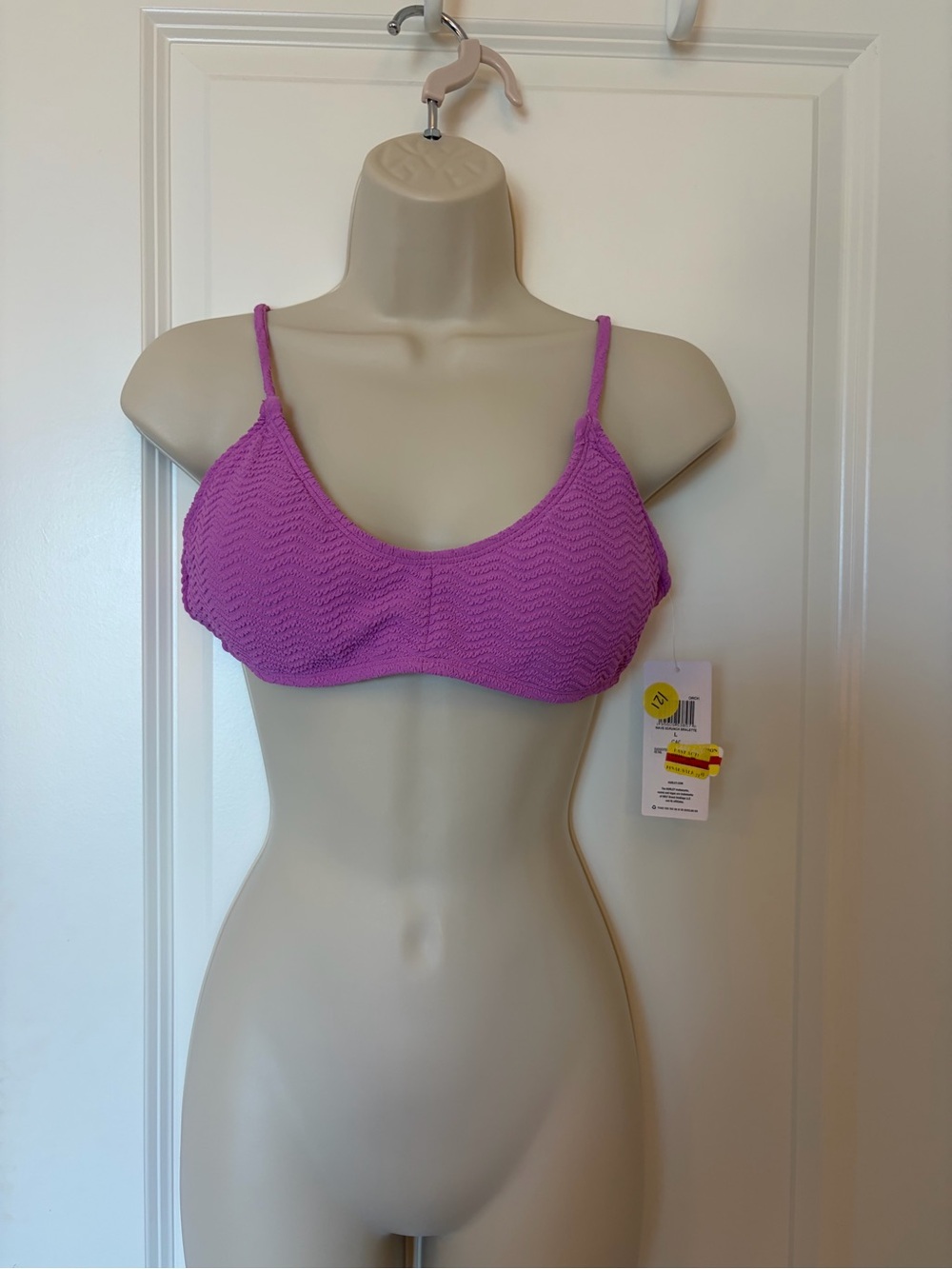 Hurley Textured Bralette in Bright Purple